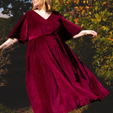 The Joan Dress in Burgundy Velvet