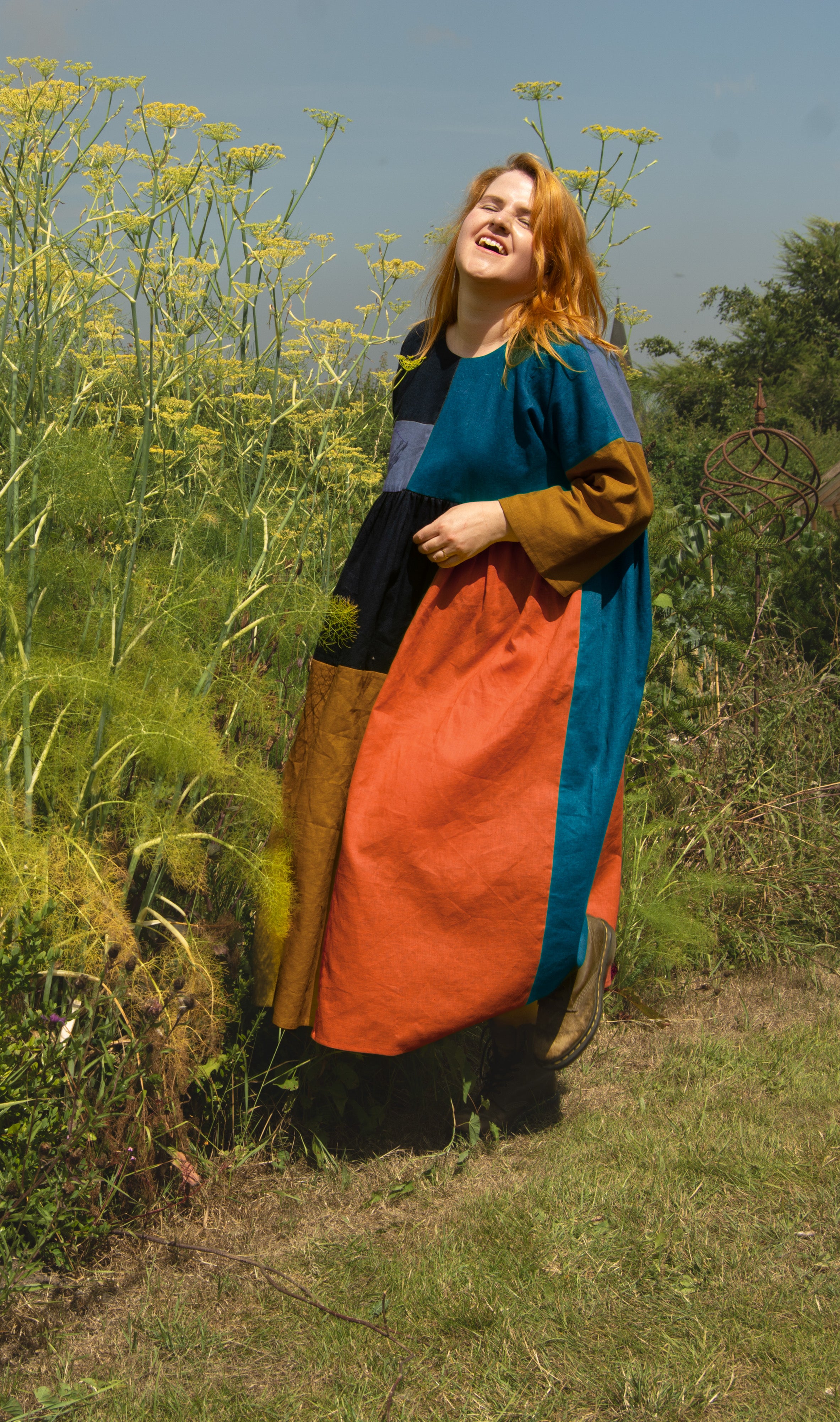 The Patchwork Everything Dress in Autumn linens - House of Flint