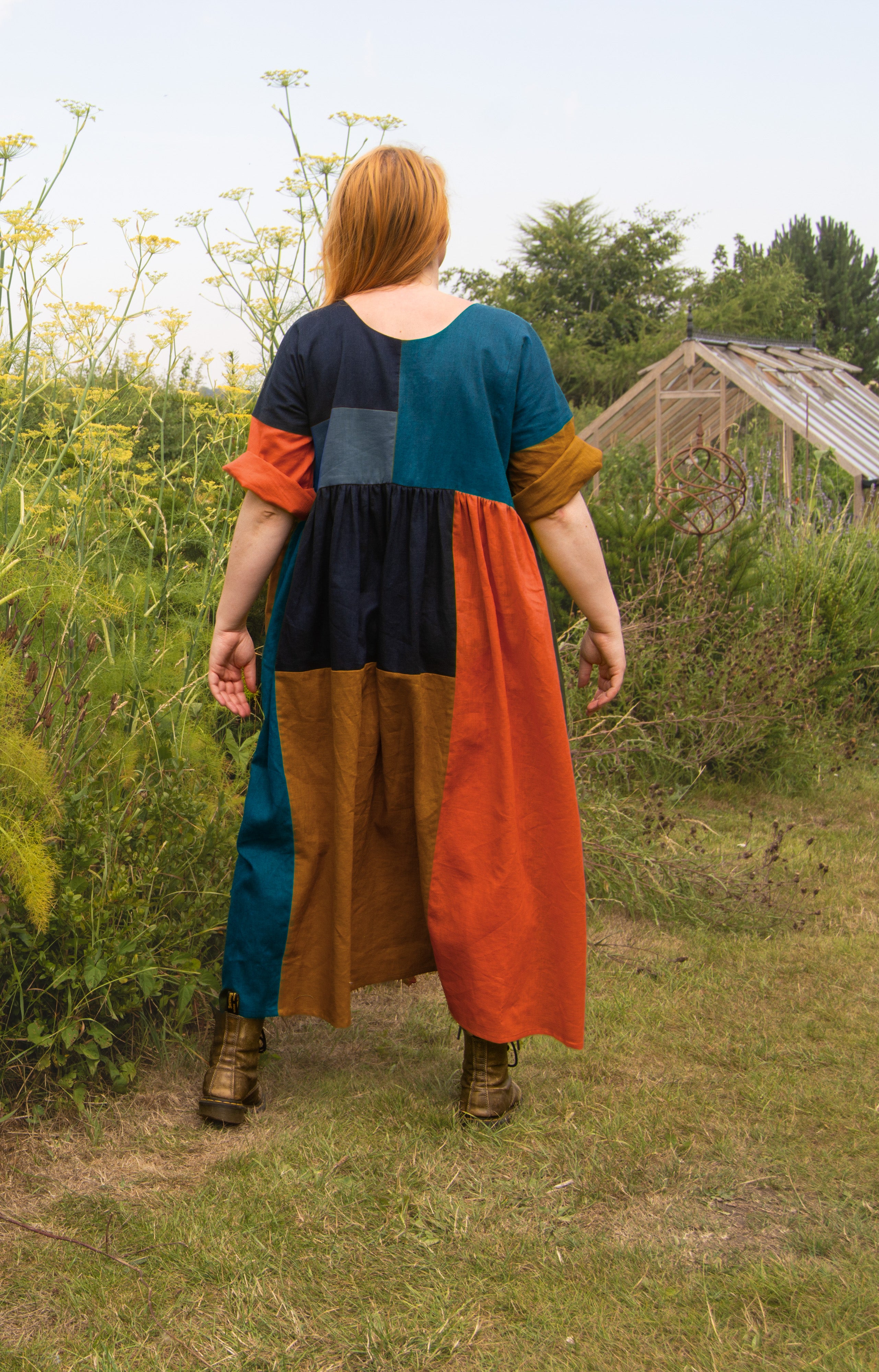 The Patchwork Everything Dress in Autumn linens - House of Flint