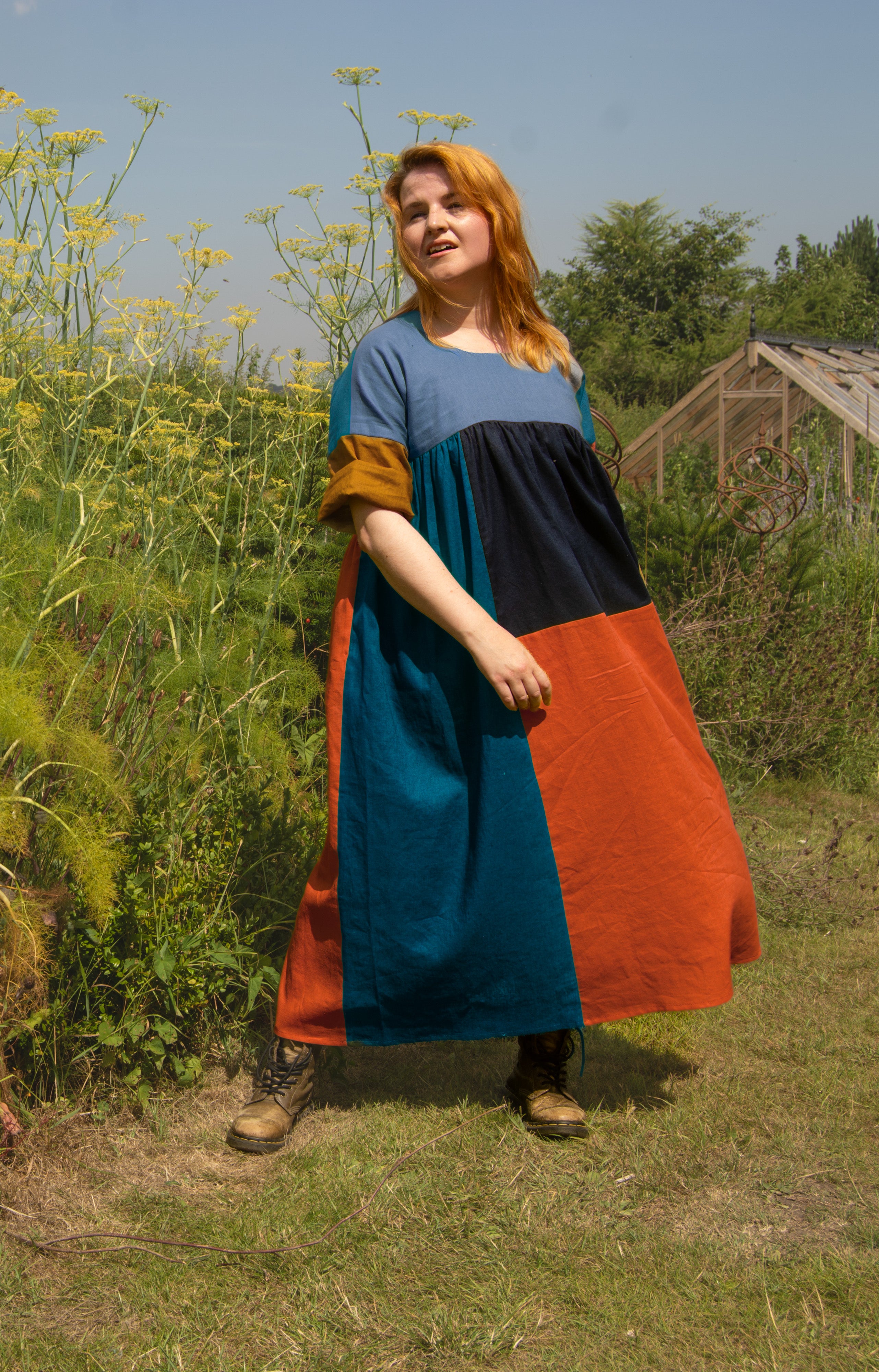 The Patchwork Everything Dress in Autumn linens - House of Flint