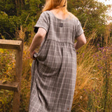 The Doddle Dress in Grey Windowpane