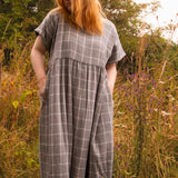 The Doddle Dress in Grey Windowpane