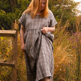 The Doddle Dress in Grey Windowpane