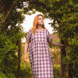 The Doddle Dress in Purple Double Gingham