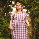 The Doddle Dress in Purple Double Gingham