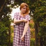 The Doddle Dress in Purple Double Gingham