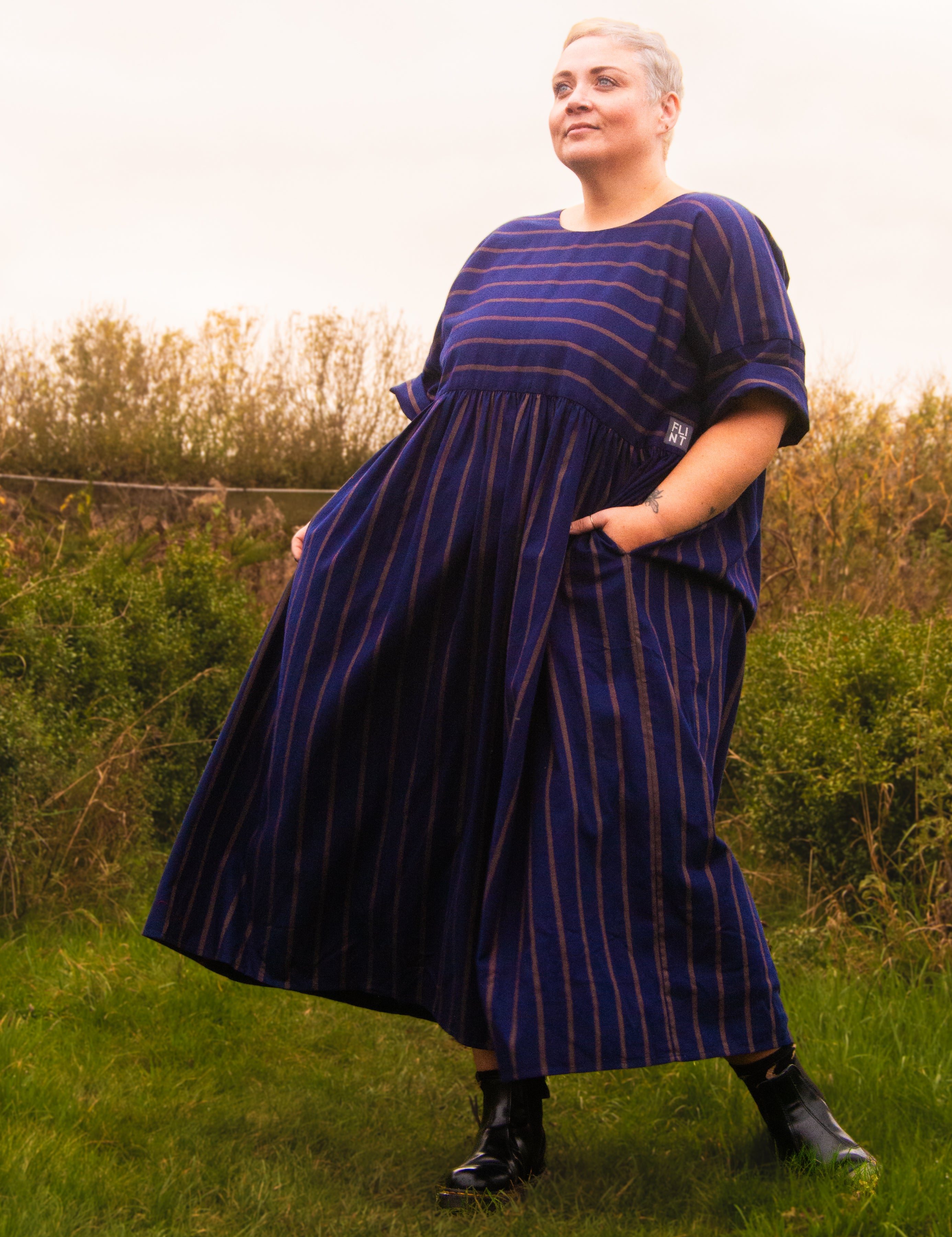 The Everything Dress in Navy Stripe - House of Flint