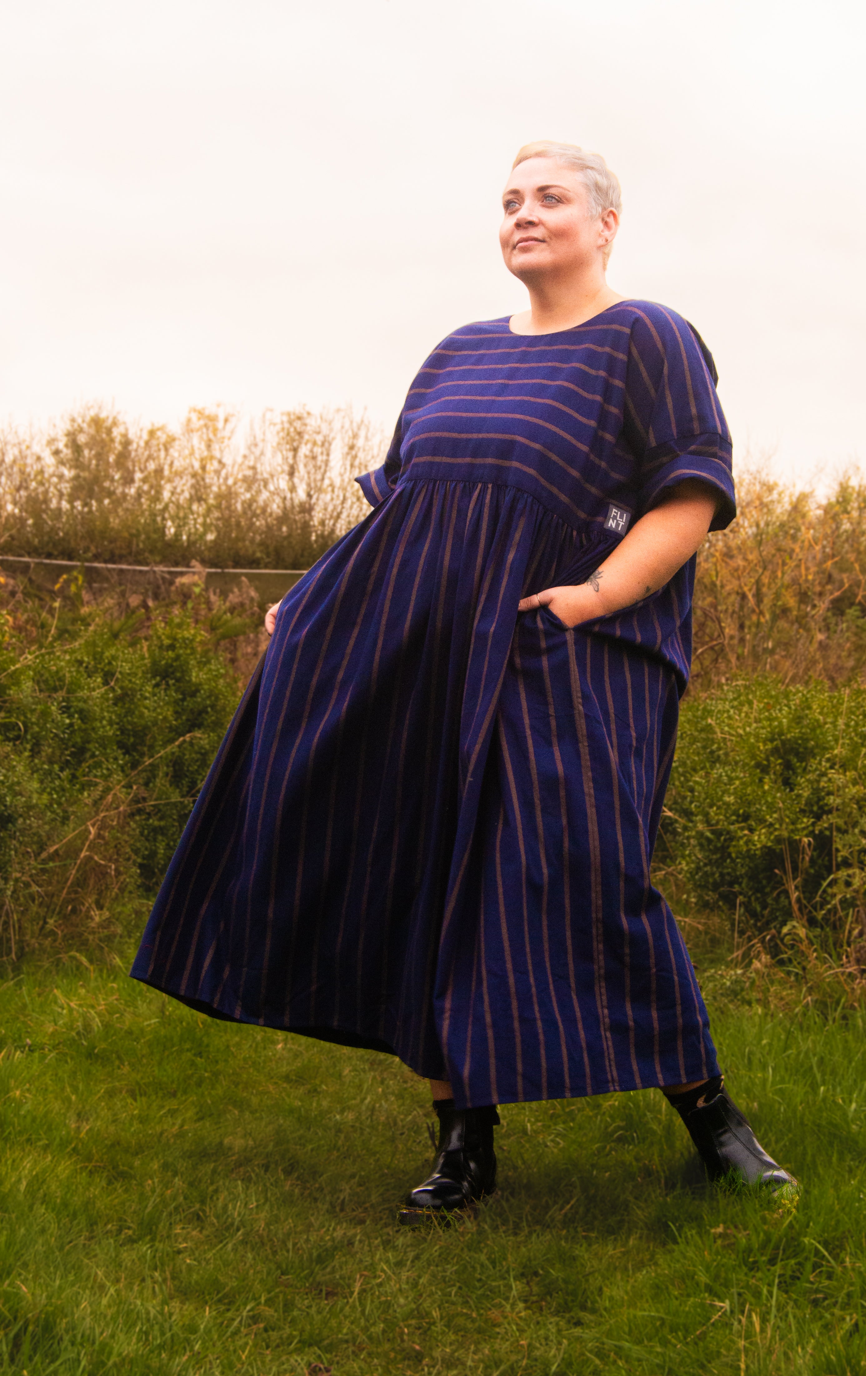 The Everything Dress in Navy Stripe - House of Flint