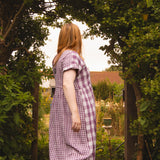 The Doddle Dress in Purple Double Gingham