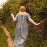 The Doddle Dress in Sea Green Double Gingham