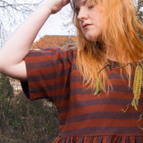 The Doddle Dress in Chestnut Stripe - House of Flint