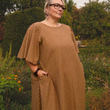 The Joan Dress in Burgundy/Chartreuse Gingham