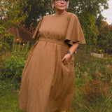 The Joan Dress in Burgundy/Chartreuse Gingham