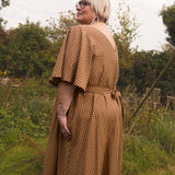 The Joan Dress in Burgundy/Chartreuse Gingham